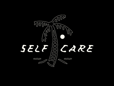Self Care beach branding design flat illustration logo minimal palm tree self care vector