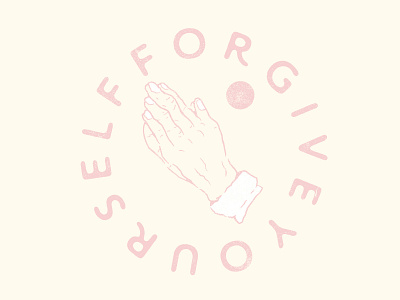 Forgive Yourself branding design flat hands illustration logo minimal praying vector