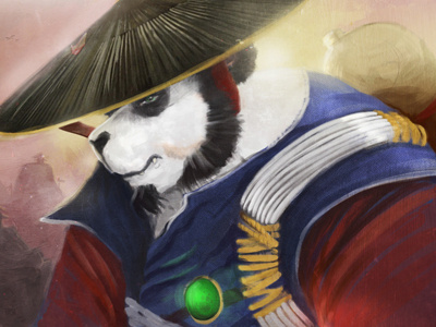 PanSam concept art illustration panda samurai