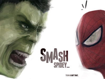 SMASH....Spidey? concept art hulk illustration spiderman