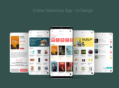 Book and Stationary Store App - UI Design app design app ui book store online store product design store app uidesign uiux userinterface