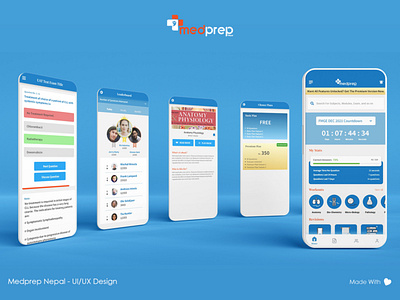 Medical Exam Preparation App - Medprep Nepal app design medical product design ui ux