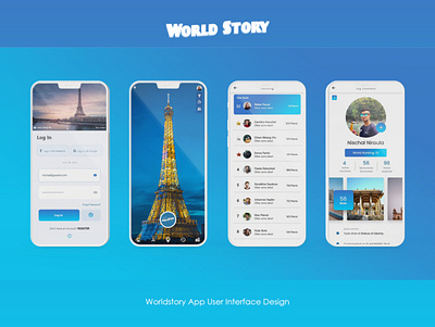 Worldstory App Design - For Travelers app design product design ui user interface