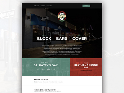 O'Daly's Irish Pub - One Page Website bar fixed nav flat irish mock one page pub scrolling website