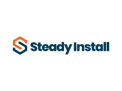 Steady Install - Logo blue branding construction coplex logo logo design navy orange poppins service service industry