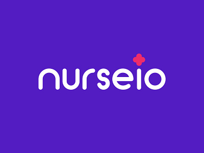 Nurseio - Logo coplex doctor friendly fun healthcare hiring logo logo design medical nurses nursing pink purple scheduling