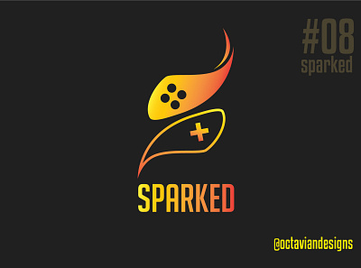 #ThirtyLogos #08 | Sparked branding design flame gaming graphic design logo logo challenge logo design practice sparked thirtylogos vector video games