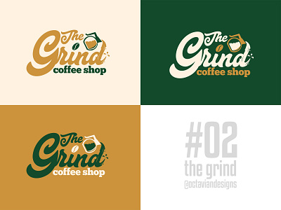 The Grind Coffee Shop Logo branding coffee shop design grind illustration logo logochallange practice thirtylogos type typography vector