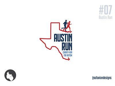 #ThirtyLogos #07 | Austin Run austin austin run austin texas autism blue branding charity design logo logochallange practice red run texas thirtylogos thirtylogoschallenge