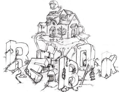 Reebok Monster House drawing house monster reebok sketch