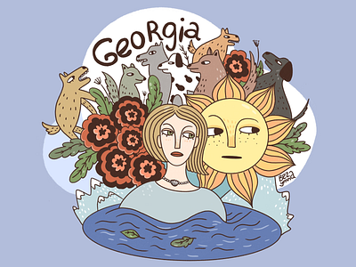 in Georgia doodle illustration