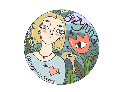 Bezymna sticker doodle illustration