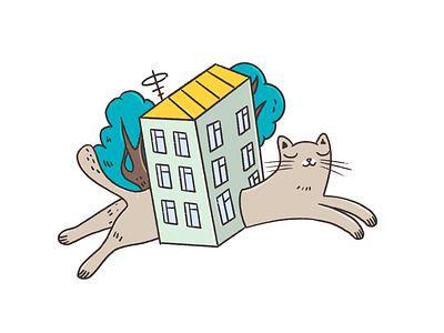 Cat cat doodle illustration sketch sticker