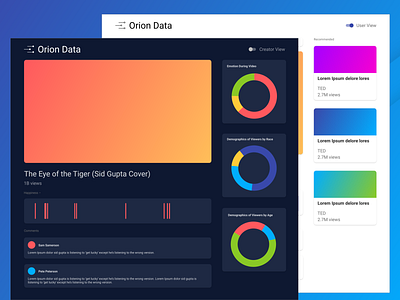 Orion Data - simple video analytics page