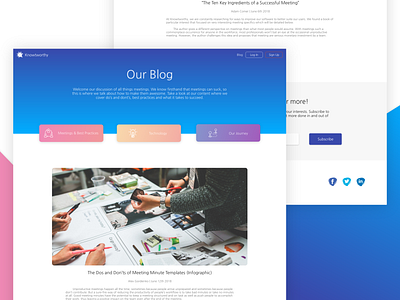 Knowtworthy Blog Concept blog cards clean colors design flat gradient minimal read responsive ui ux web design