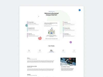 Club Fair Landing Page - Minimalist Focus branding clean colors design flat landingpage minimal ui ux web design