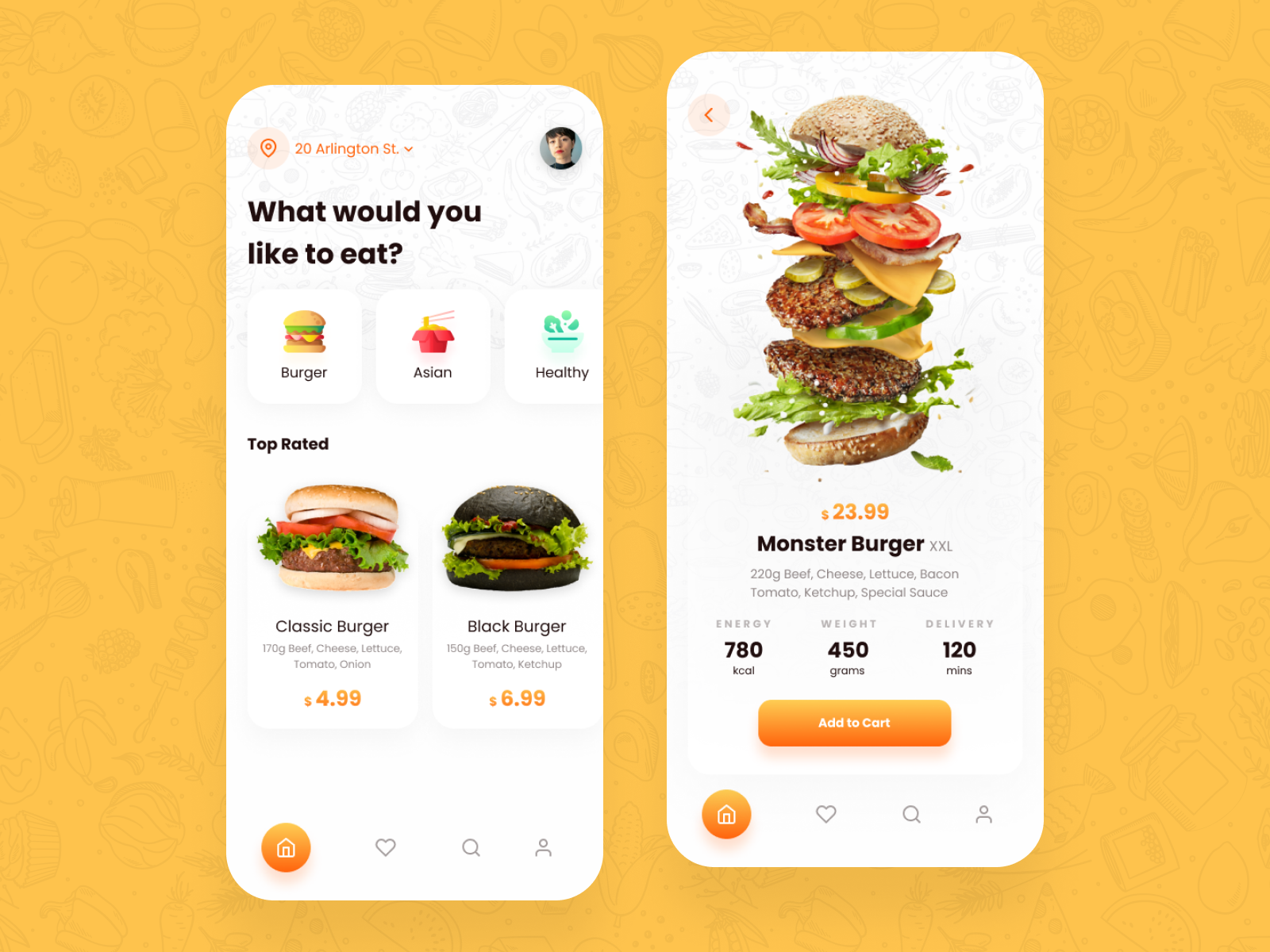 Restaurant App Design Concept by Amil Asokan on Dribbble