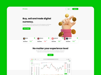 Trading platform landing page