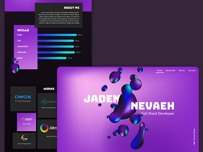 Developer Portfolio clean ui dark app dark mode dark theme dark ui developer illustration minimalism modern design modernism portfolio portfolio design webdesign website website design