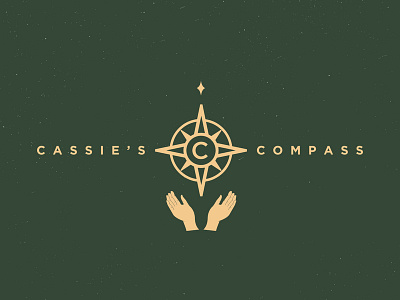 Cassie's Compass Logo brand and identity brand identity branding compass hands identity illustration logo travel vintage