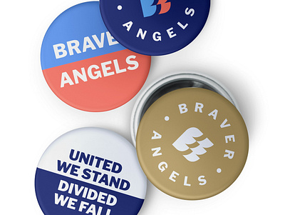 Braver Angels pins branding design logo