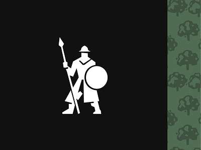 Battleforged spearman branding illustration