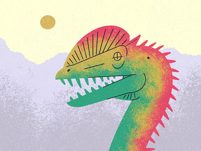 Dilophosaurus dinosaur illustration