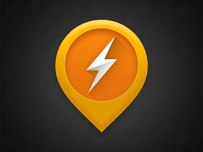 App Branding app black brand design designzillas icon lightning logo marker orange pin point