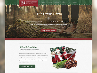 Homepage Design WIP christmas design earth green nature red retro ribbon vintage web