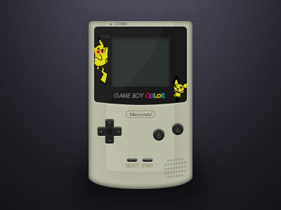 Gameboy - Pokemon Edition (PSD) gameboy handheld icon illustration nintendo pichu pikachu pokemon