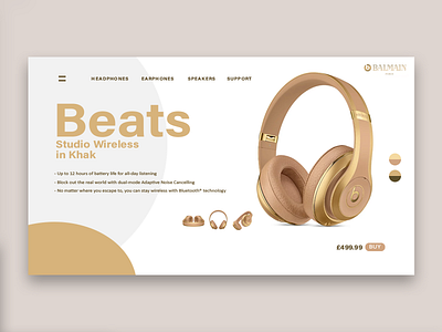 Balmain x Beats Collaboration UI Design ad balmain beats redesign ui