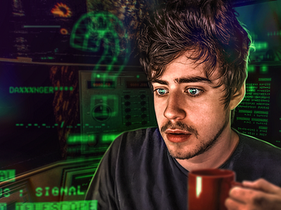 Talking to aliens (and drinking coffee). art artwork color design illustration manipulation thumbnail