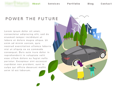 Power the future concept custom design illustration landing page ui website