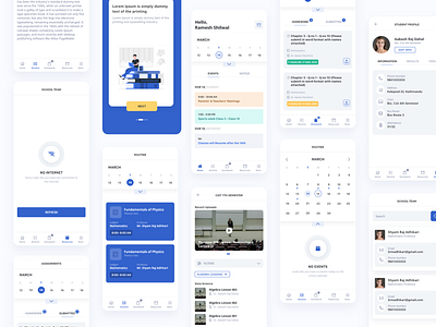School Mobile Application app calendar design mobile mobile ui nepal school student teacher ui ux