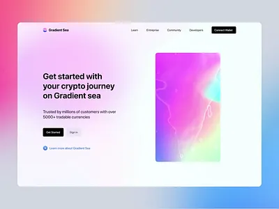 Crypto Gradient Website after effects animation crypto gradient gradients landing page liquid minimal render ui water website design