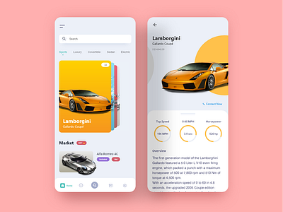 Car Showcase mobile UI car mobile mobile ui nepal ui ux