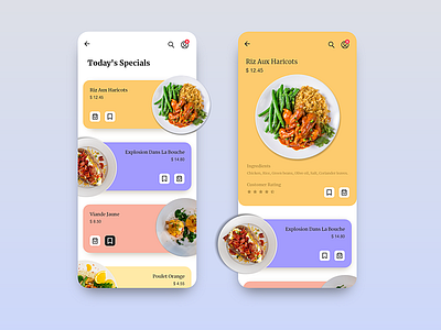 Restaurant Specials Menu UI app design food food app illustration menu mobile mobile app mobile ui nepal ui ux