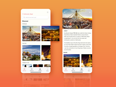 Tourism Application app design illustration mobile mobile ui navigation nepal ui ux