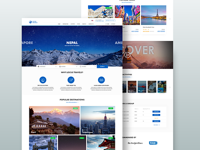 Website Design for a Travel Company cards design mountain nepal nepali travel traveling ui webdesign website website design