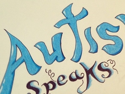 Autism Speaks april art autism autismspeaks daroldpinnock design dpcreates draw itstimetolisten lettering typography