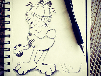 Garfield The Cat | My Character Sketch cartoon cat character design comics darold pinnock dpcreates drawing garfield my character sketch