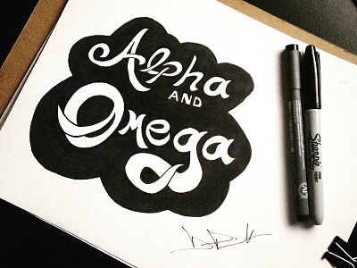 Alpha & Omega alphabet art darold pinnock daroldpinnock design dpcreates draw drawing sketch typography
