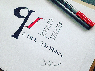 Nine Eleven 911 alphabet art darold pinnock daroldpinnock design dpcreates draw drawing nine eleven sketch typography