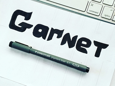 Garnet Logotype Inked darold darold pinnock dpcreates drawing garnet lettering logo logotype music musician pinnock typography