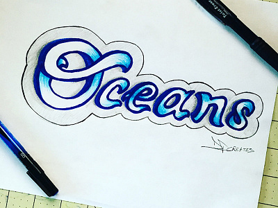 Oceans Final darold pinnock dpcreates drawing lettering logo logo design logotype music musician oceans pinnock typography