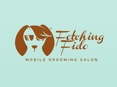 Fetching Fido branding dog grooming logo logo design pet groomer salon