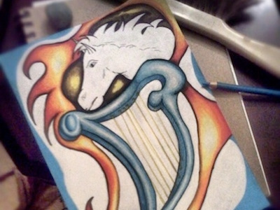 Hand Drawing. art artist artshow color darold pinnock daroldpinnock design drawing harp inspiringgreatness skilla