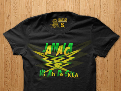 "Wi Ah De SKILLA" t-shirt design bolt darold pinnock design ja jamaica jamaican skilla