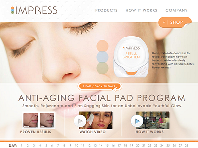 Impress Skin Care Website Design daniel robles danny robles skin care user exerience design web design
