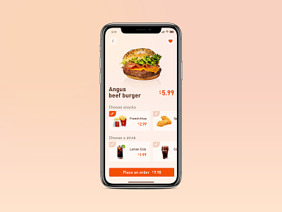 Hamburger app design fast food hamburger ios app mobile ui
